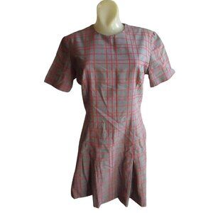 Vintage Women's Dress 8/10 1960's Hiphugger Scooter Gray/Red Plaid Joan Curtis M